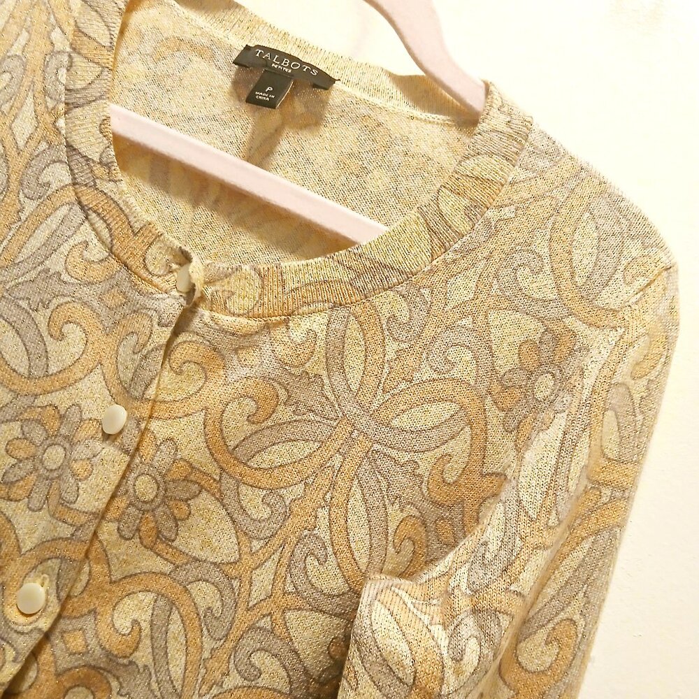 Talbots Patterned Petite Cardigan